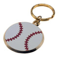 Baseball - Brass with Enameled Insert Keyring