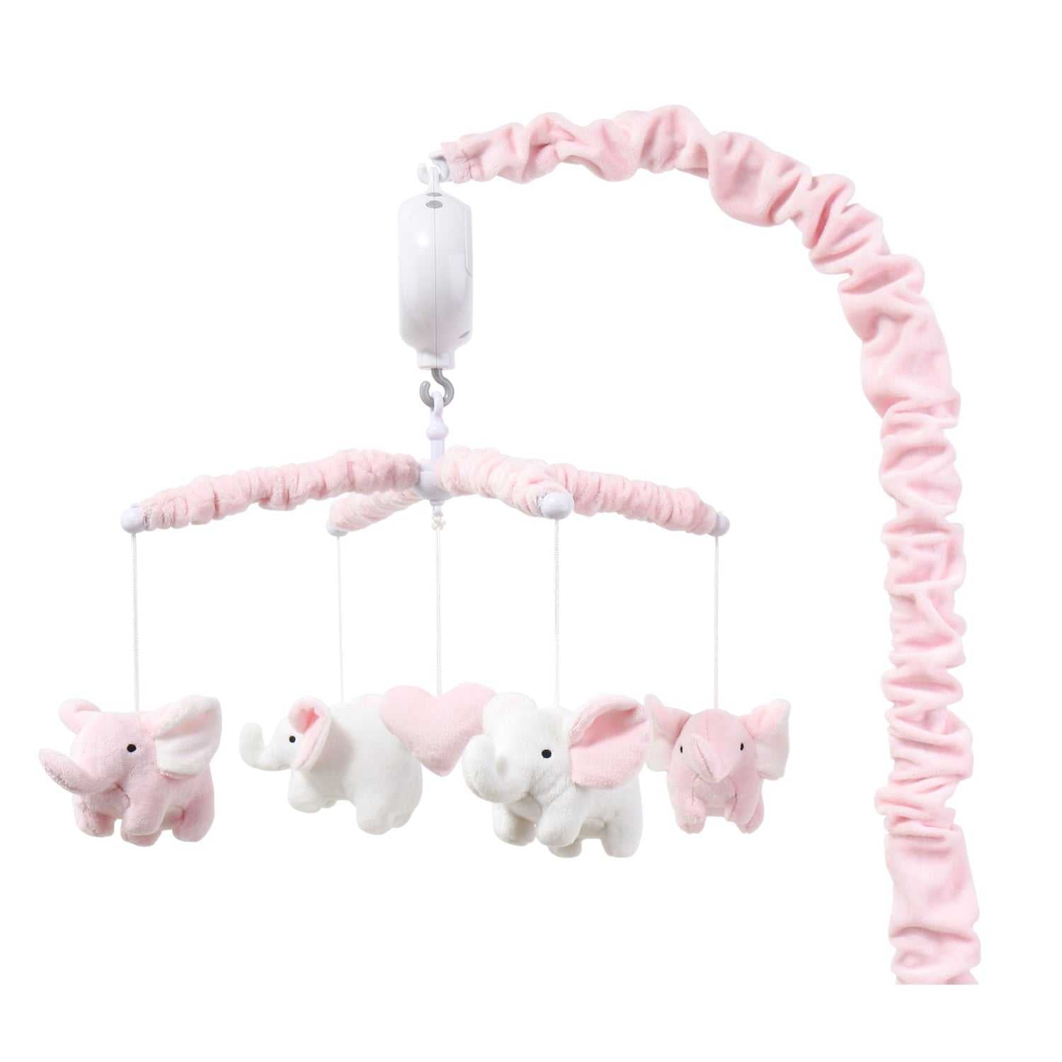 Pink Elephant Baby Musical Crib Mobile for Girls