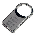 Nickel Plated Twist Top Key Ring with Black Edge - PERSONALIZED