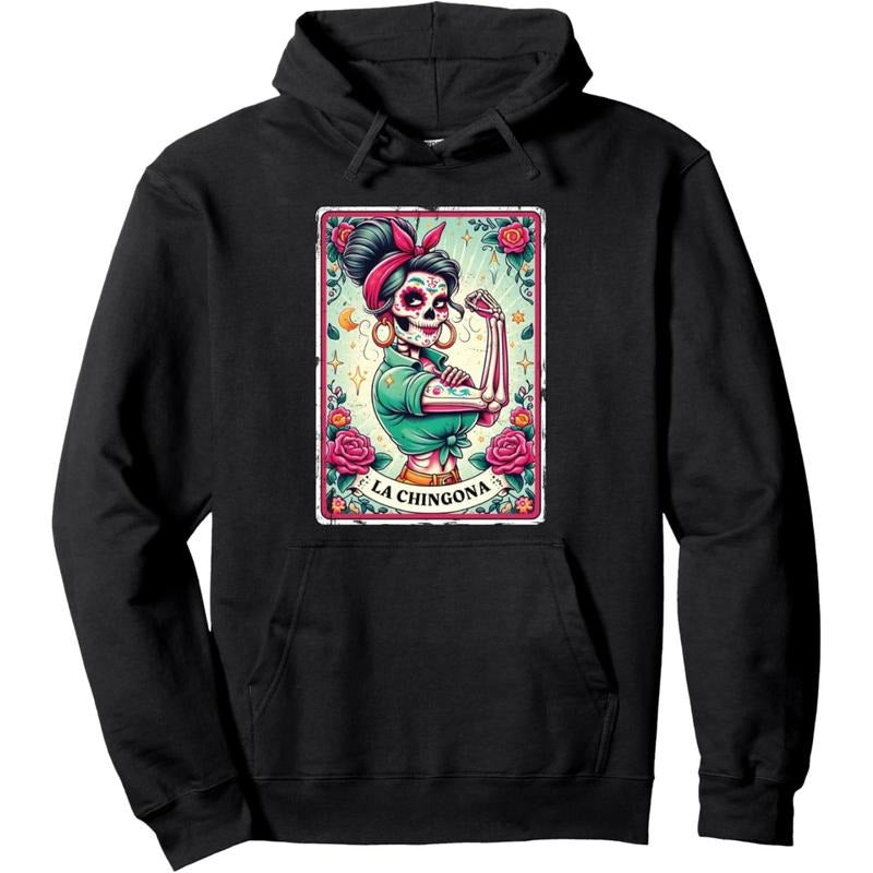 Men's Latina empowerment and cultural pride, combining Mexican traditions with bold, humorous slang and feminist strength Graphic Hoodie - Cotton Blend Long Sleeve Pullover Regular Fit | Soft & Breathable Fabric, Durable Print, Everyday Comfort, Machine