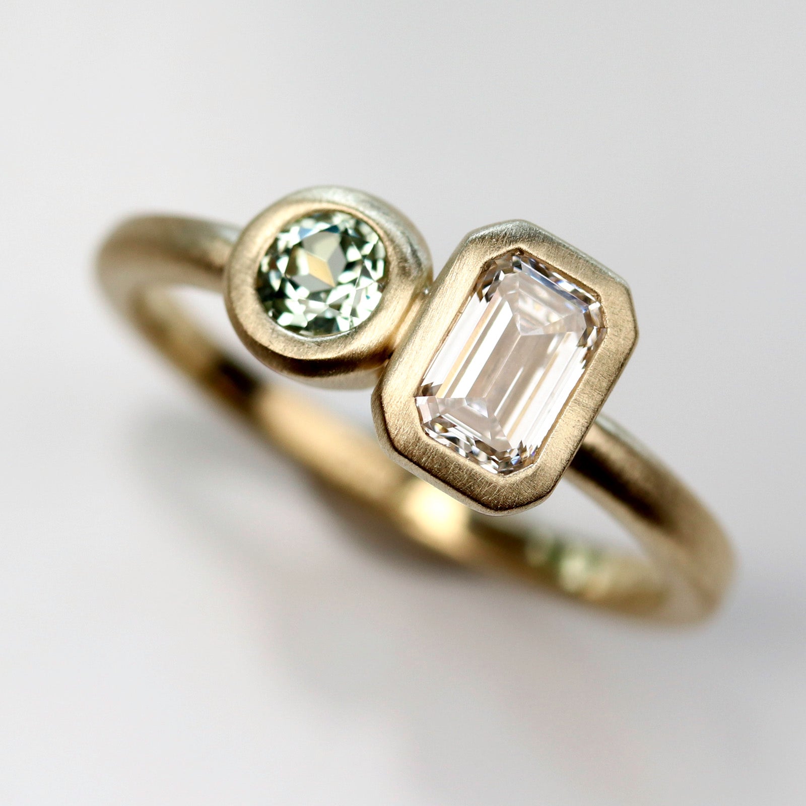 Toi et Moi Engagement Ring - Diamond or Sapphire