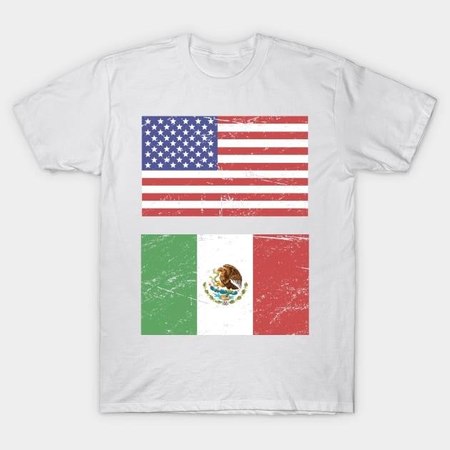 United States Flag & Mexico Flag T-Shirt