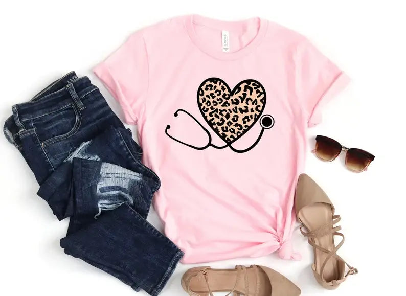 Nurse Stethoscope Heart T-Shirt