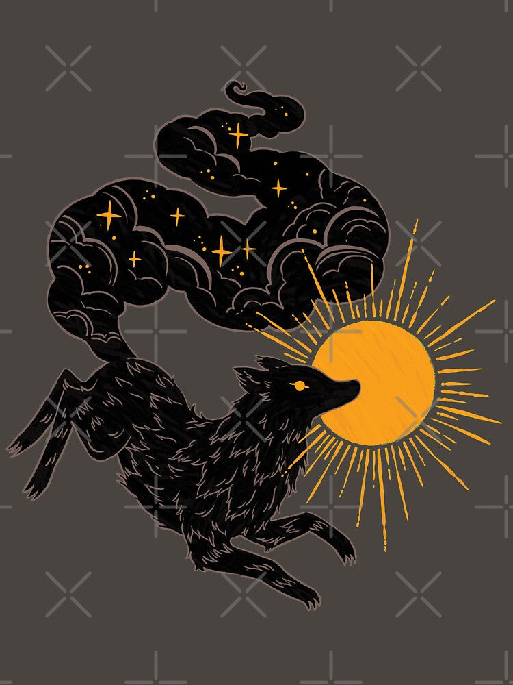 Black Wolf Eclipse by michelledraws Unisex T-shirt, Sweatshirt, Hoodie, Long Sleeve Tee