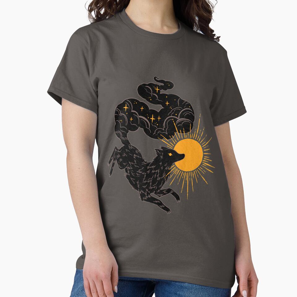 Black Wolf Eclipse by michelledraws Unisex T-shirt, Sweatshirt, Hoodie, Long Sleeve Tee