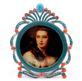 Small picture frame jewel accents in blue and orange pf94