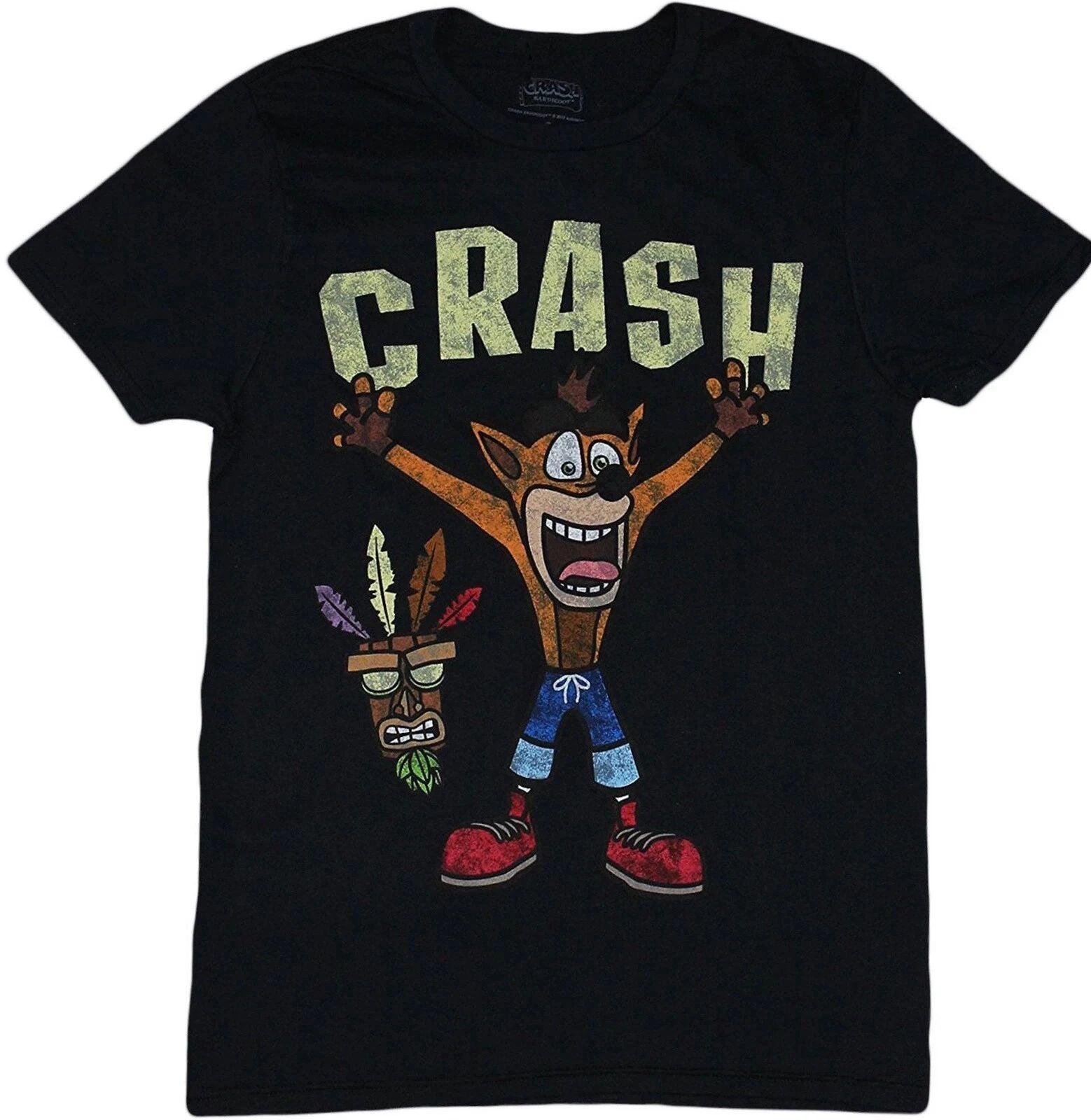 Crash Bandicoot Video Game Distressed Vintage Look Unisex Black T-Shirt Unisex T-shirt, Sweatshirt, Hoodie, Long Sleeve Tee