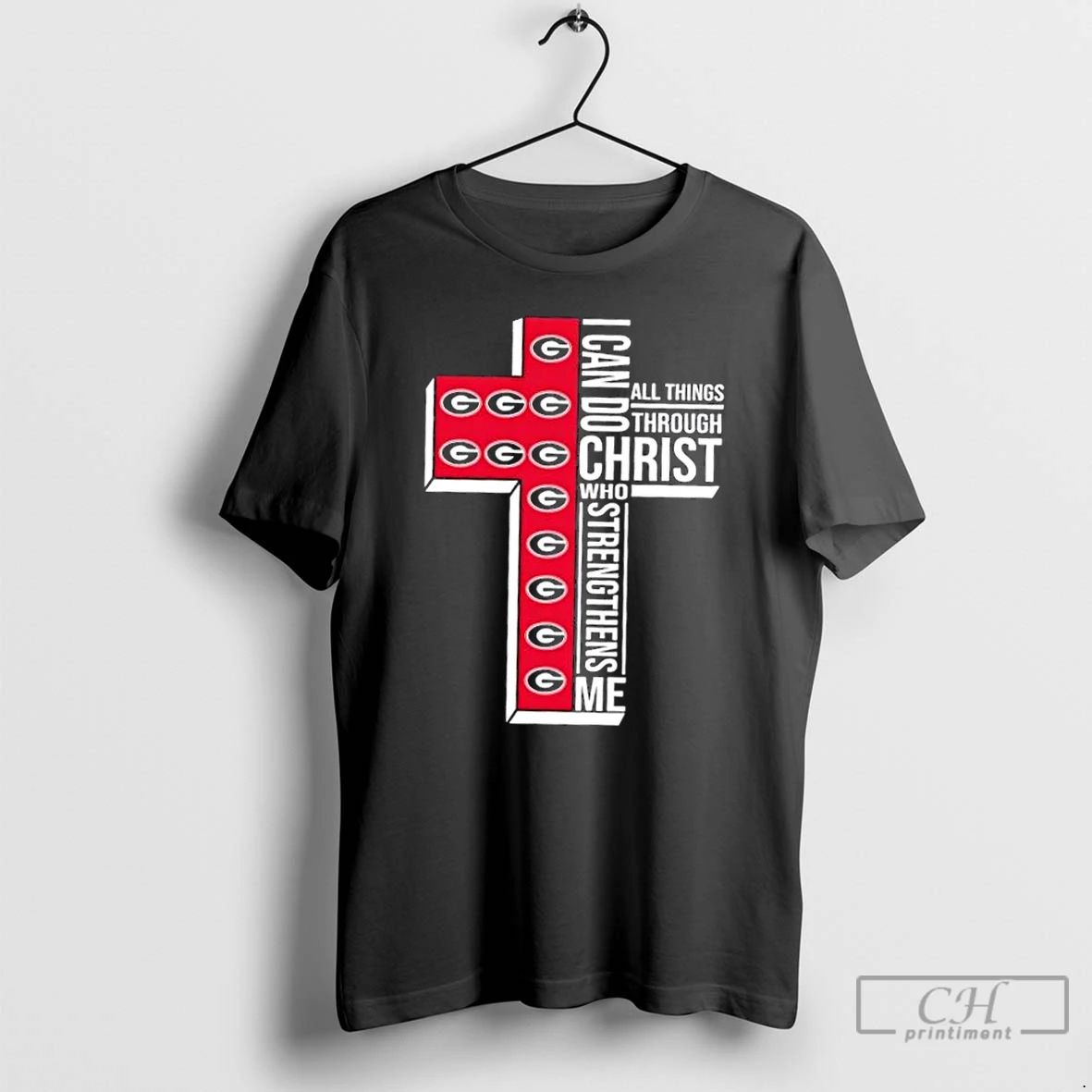 Classic I Can Do All Things Through Christ Who Strengthens Me Georgia Bulldogs Football Cross